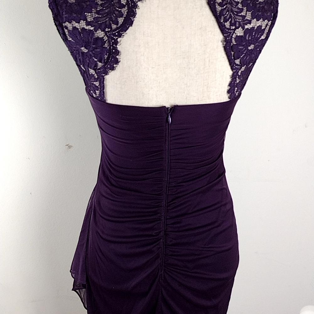 Xscape Purple Lace Cocktail Dress - Picture 8 of 13